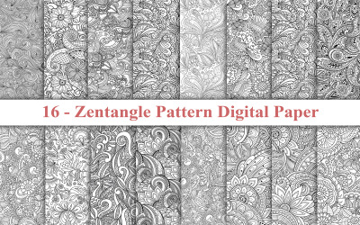 Papel Digital Zentangle Pattern
