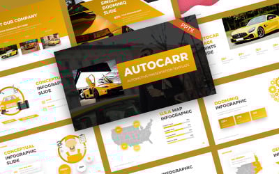AutoCar Automotive Sjablonen PowerPoint presentatie