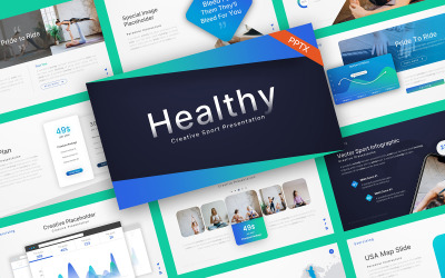 Gezonde sportieve yoga Sjablonen PowerPoint presentatie