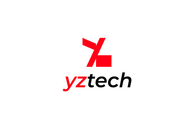 Logotipo de la tecnología YZ de la letra del monograma