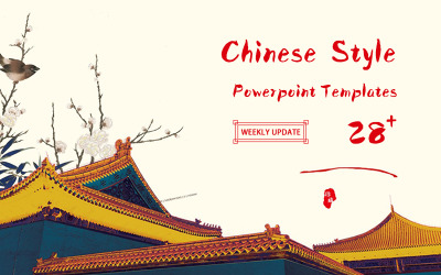 2022 romantikus kínai stílusú PowerPoint sablon
