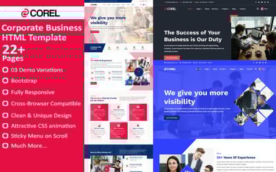 Corel - Modelo de Site HTML de Negócios Corporativos