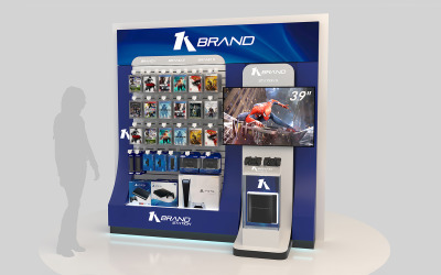Design de móveis comerciais para exposição de produtos de videogames modelo 3D