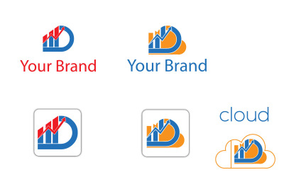 Dream Up lub D Cloud Logo Template Vector
