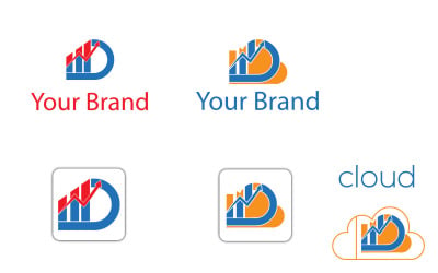 Dream Up or D Cloud Logo Template Vector