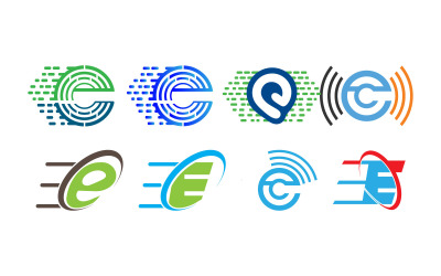 E-Letter-Tech-Logo-Design-Vector-Modelo