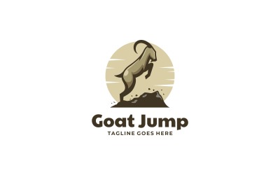 Keçi Atlama Basit Maskot Logosu