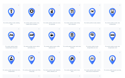 Konum Belirleyici Haritası İşaretçi İş Simge Seti şablonu