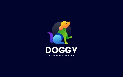 Köpek Renkli Logo Şablonu