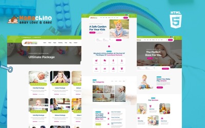 Mamachino Anaokulu Kreş HTML5 Web Sitesi Şablonu