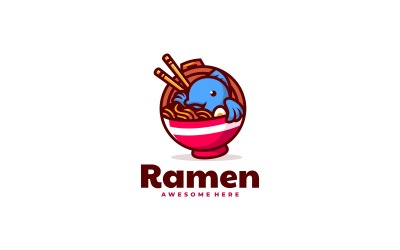 Szablon prostego logo Ramen