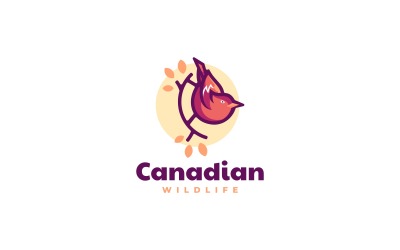 Logotipo de mascota simple de pájaro canadiense