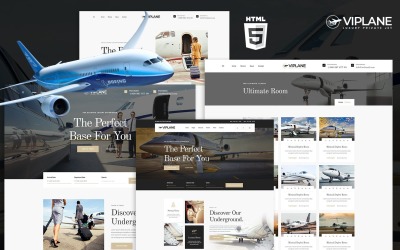 Modello di sito Web HTML5 per compagnie aeree private di lusso Viplane