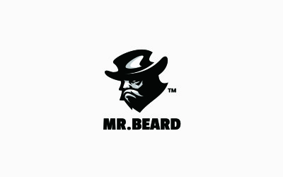 Mr. Beard Silhouette Logotyp