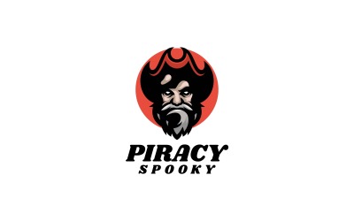 Piraterie gruseliges einfaches Logo