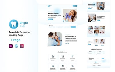 Bright Smile - Plantilla de página de destino de Elementor lista para usar para servicios dentales