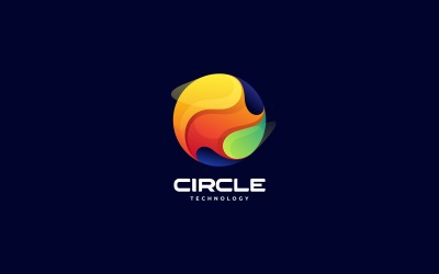 Cirkelgradient färgglad logotypstil