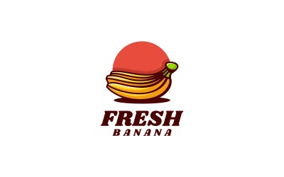 Estilo de logotipo de color de plátano fresco