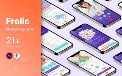 Frolic Mobile App UI Kit-sjablonen