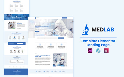 Laboratorní služby Medlab připravené k použití Šablona vstupní stránky Elementor