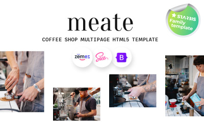 Meate - Coffee Shop HTML5 webbplatsmall