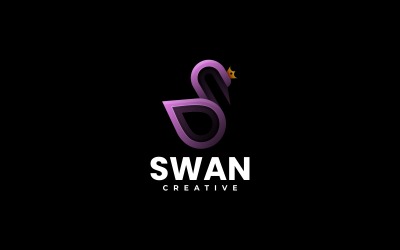 Sjabloon voor logo met zwaanverloopkleur