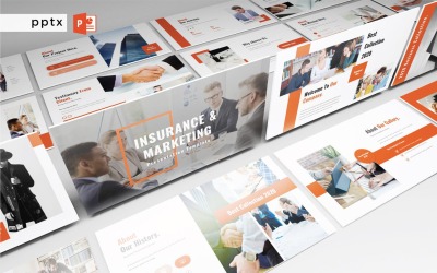 Versicherung und Marketing - PowerPoint-Infografik-Folie