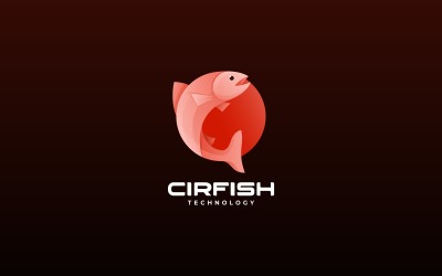 Kreis-Fisch-Farbverlauf-Logo