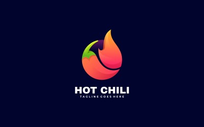 Logotipo de cor gradiente de pimenta quente