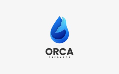 Orca Logo-Design mit Farbverlauf