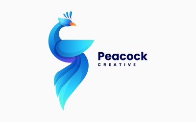Peacock Gradient Color Logo Template