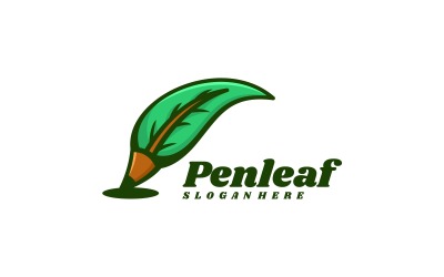 Pen Leaf Enkel Logotyp Stil