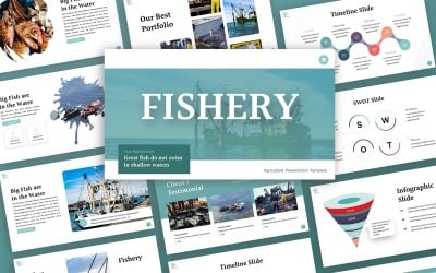 Рибальство - сільське господарство Багатоцільовий шаблон PowerPoint