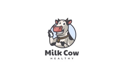 Style de logo de dessin animé de vache à lait