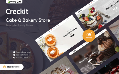 Creckit - Cake &amp;amp; Bakery Responsive Shopify Theme