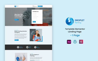 Droplet Painting - Paint Services Klar att använda Elementor Landing Page Mall