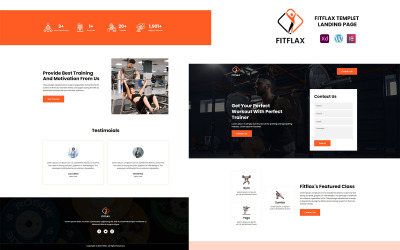 Fitflax Fitness Services Modèle de page de destination Elementor prêt à l&amp;#39;emploi