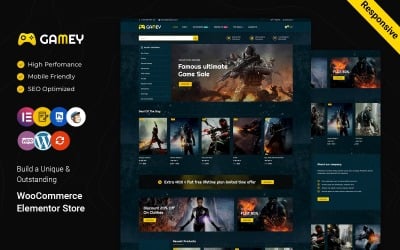 Gamey - Tema WooCommerce de Elementor para juegos en línea