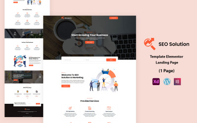 SEO-Lösung Gebrauchsfertige Landing-Page-Vorlage für Elementor