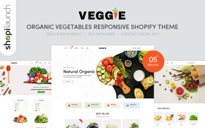 Zelenina – motiv Shopify reagující na organickou zeleninu