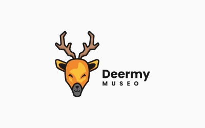 Design semplice del logo della mascotte dei cervi