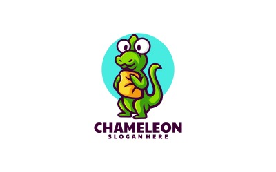 Estilo de logotipo de desenho animado camaleão