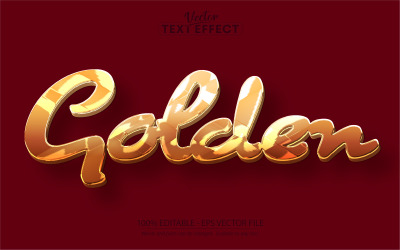 Golden - Bearbeitbarer Texteffekt, Metallic-Gold-Textstil, Grafikillustration
