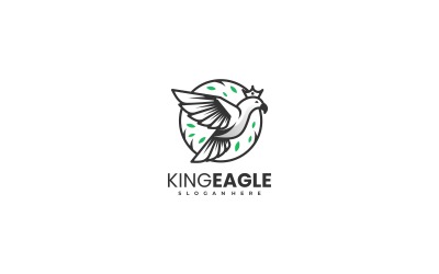 Kral Kartal Çizgi Sanat Logo Tarzı