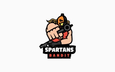 Logo kreslené postavičky bandita