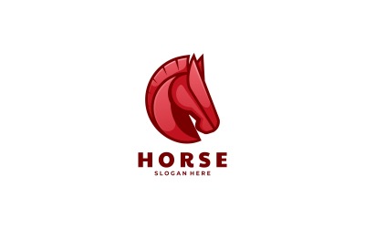Modèle de logo de mascotte simple cheval