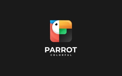 Papagáj színes logó sablon