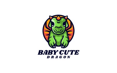 Baby söt drake enkel logotyp