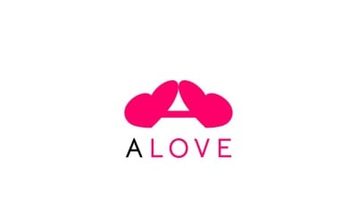 Buchstabe A Love Clever Smart Dual Bedeutung Logo