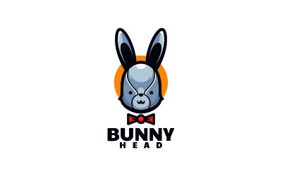Bunny Head einfaches Maskottchen-Logo